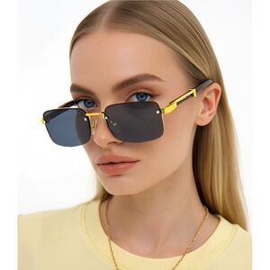 Women Square Frame Men Sunglasses UV400 Protection Outdoor Driving Wear Music